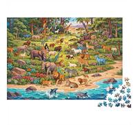Wild Animals Jigsaw Puzzles 1000 Piece Recyclable Material Lush Jungle Art Puzzle for Adults Ottimo regalo Idea Divertente Family Gaming Time Activity 70x50cm/1000pcs