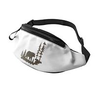 Wild Animals Rustic Forest Bear borsello da cintura Sport Casual borsello da cintura per donna Uomo alla moda