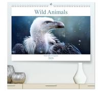 Wild Animals - Wilde Tiere (hochwertiger Premium Wandkalender 2026 DIN A2 quer), Kunstdruck in Hochglanz: Atemberaubende Wildtiere Monat für Monat