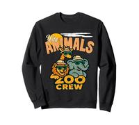 Wild Animals Zoo Crew Divertente Felice Ragazzi avendo Una Grande Giornata Felpa