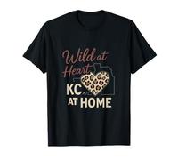 Wild at Heart KC Leopard Heart Kansas City Design Maglietta