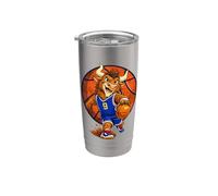 Wild Basketball Player Playing Basketball Graphic Bicchiere termico in acciaio inox doppia parete