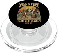 Wild Bear Chitarra Retro Wildlife Musica Vintage Montagna Art PopSockets PopGrip per MagSafe