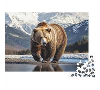 Wild Bear Walking-Nature Wilderness Scene Jigsaw Puzzle Impossible 1000 Pezzi Decorazione Per La Casa. Rilassamento E Intelligence Per Adulti E Ragazzi Da 14 Anni 52x38cm/1000pcs
