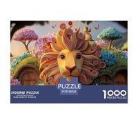 Wild Beasts With_a Mane 1000 Pz Carta Premium Puzzle Festive Lion Dance Antistress Jigsaw Arredo Per Amici 38x26cm/1000pcs