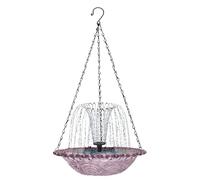 Wild Bird Baths, Solar Birds Fountain with Hangable Design, Drinking Feeder and Decorative Bath, Ideal for Hummingbirds, Garden, Patio, Balcony, Outdoor Spaces 18 Inch