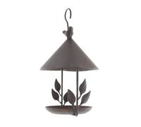 Wild Bird Feeder - Bird Feeders Hanging - Mesh Feeding Station - 27cm Iron Gazebo Style Feeder for Seeds, Distressed Brown-Black, Hygienic Easy-Clean Design, Ideal for Garden Balcony Outdoor