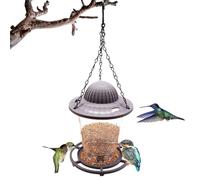 Wild Bird Feeders, Outdoor Crow Feeder, Hanging Seed Dispenser, Weather-Resistant Build, Easy Fill Design, Attracts Songbirds, Stable Hanging Hook, Garden, Patio, 13x14cm