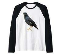Wild Black Raven Bird Watching Design per Gli Amanti della Natura Maglia con Maniche Raglan