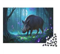Wild Boar Puzzle 1000 Pezzi Puzzle Per Adulti E Ragazzi Jungle Animals Puzzle Difficile Sfida Puzzle Giochi Regalo Per Amore E Amico 1000pcs (75x50cm)