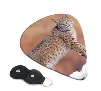 Wild Bobcat - 6 plettri per chitarra, stampati su entrambi i lati, per chitarra elettrica, basso, ukulele (0,46 mm, 0,71 mm, 0,96 mm)