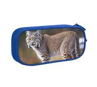 Wild Bobcat - Astuccio per matite, trucchi, gioielli, portatile, da viaggio, nero, Blu, Taglia unica, Astuccio portamatite