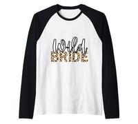 "Wild Bride" addio al nubilato/festa nuziale, stampa leopardata Maglia con Maniche Raglan