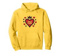 Wild Card Regina di Cuori Poker Casino Gambler Royal Felpa con Cappuccio, Unisex per Adulti, Limone, L