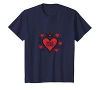 Wild Card Regina di Cuori Poker Casino Gambler Royal Maglietta, Bambini, Navy, 2 Anni