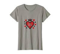 Wild Card Regina di Cuori Poker Casino Gambler Royal Maglietta, Donna, Ardesia, 3XL