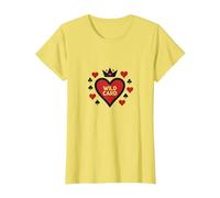 Wild Card Regina di Cuori Poker Casino Gambler Royal Maglietta, Donna, Limone, XL