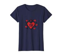 Wild Card Regina di Cuori Poker Casino Gambler Royal Maglietta, Donna, Navy, S