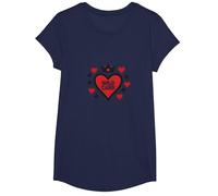 Wild Card Regina di Cuori Poker Casino Gambler Royal Maglietta, Ragazze, Navy, XS