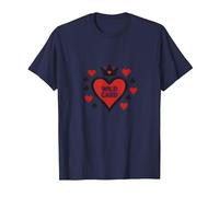 Wild Card Regina di Cuori Poker Casino Gambler Royal Maglietta, Uomo, Navy, S