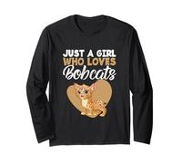 Wild Cat Lover Bobcat Feline Solo Una Ragazza Che AMA i Gatti Selvatici Maglia a Manica