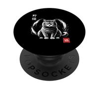 Wild Cat Neko - Cerchio zen giapponese con gatto PopSockets PopGrip Adesivo