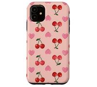 Wild Cherries Hearts Pattern Cherry Red Custodia per iPhone 11