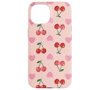 Wild Cherries Hearts Pattern Cherry Red Custodia per iPhone 15