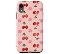 Wild Cherries Hearts Pattern Cherry Red Custodia per iPhone XR