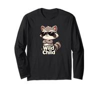 Wild Child Raccoon Chibi per Bambini Maglia a Manica