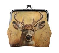 Wild Deer Print Vintage Leather Change Purse Elegante Piccolo portamonete per le donne portamonete Portafoglio Mini