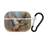 Wild Ducks and Tree AirPod Pro, custodia antigraffio rigida in PC con portachiavi, accessorio per AirPod Pro 2°/1° custodia per donne e uomini, stile bianco