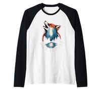 Wild Echoes Howling Wolf Foresta Riflessione Maglia con Maniche Raglan