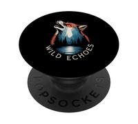 Wild Echoes Howling Wolf Foresta Riflessione PopSockets PopGrip Adesivo