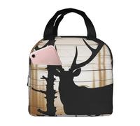 Wild Elk - Borsa per il pranzo da donna, riutilizzabile, con alce selvatico, borsa termica per il pranzo, portatile, per uomo, grande capacità, contenitore per il pranzo per lavoro, picnic, viaggi