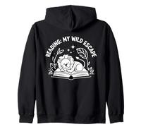 Wild Escape Reading Animal Lion Book Reader Kids Reading Felpa con Cappuccio