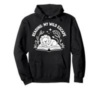 Wild Escape Reading Animal Lion Book Reader Kids Reading Felpa con Cappuccio