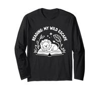 Wild Escape Reading Animal Lion Book Reader Kids Reading Maglia a Manica