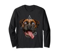 Wild Eyed Boxer Dog Math Meme Parodia Tee Maglia a Manica