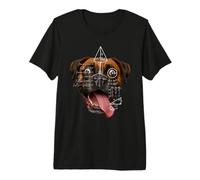 Wild Eyed Boxer Dog Math Meme Parodia Tee Maglietta Premium
