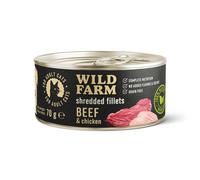 WILD FARM Fillets Beef&Chicken 70 g - Alimento umido senza cereali per gatti in brodo