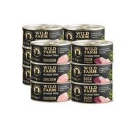 WILD FARM Fillets Duck&Chicken/Chicken 12x70 g - Alimento umido senza cereali per gatti in brodo