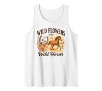Wild Flowers And Wild Horses Western Watercolor Graphic Canotta