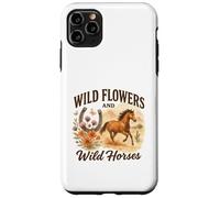 Wild Flowers And Wild Horses Western Watercolor Graphic Custodia per iPhone 11 Pro Max