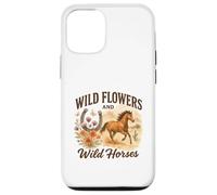 Wild Flowers And Wild Horses Western Watercolor Graphic Custodia per iPhone 12/12 Pro