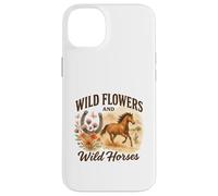 Wild Flowers And Wild Horses Western Watercolor Graphic Custodia per iPhone 14 Plus