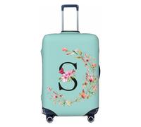 Wild Flowers Lettera S Coprivaligia da Viaggio in Spandex, Borsa Protettiva per Valigia in Spandex, Wild Flowers Lettera S Antigraffio Adatto a Valigie da 18-32 Pollici, Custodia per Valigia per Bambi