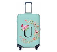 Wild Flowers Lettera U Coprivaligia da viaggio in spandex, borsa protettiva per valigia, Wild Flowers Lettera U stampata su entrambi i lati, adatta a bagagli da 18-32 pollici, custodia per valigia per