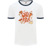 Wild & Free Mushroom Foraging Nature Uomo Ringer T-Shirt