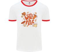Wild & Free Mushroom Foraging Nature Uomo Ringer T-Shirt